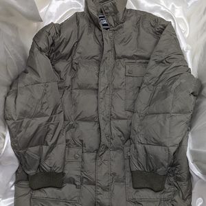 Mens 4x Authentic Down Feather Dark Green Puffer Jacket 90's By State Property
